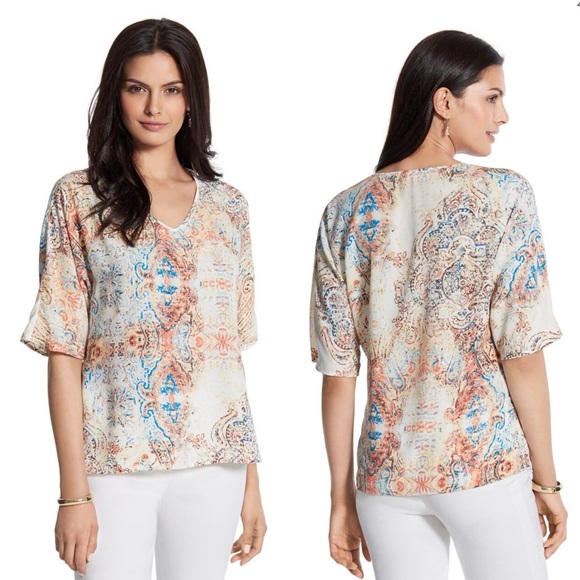 Chico's Tops - Chico’s Brit Mixed Paisley Top